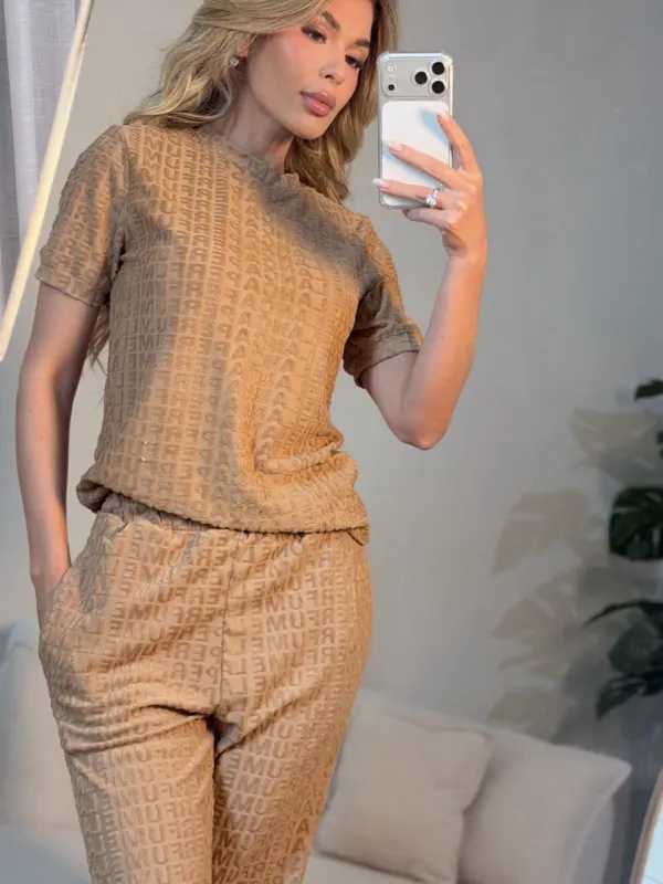 Conjunto tweed caramelo — VC Collection